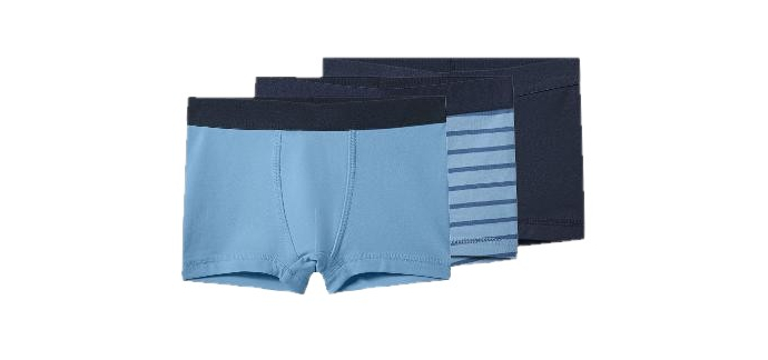 LIDL: LUPILU® Lot de 3 boxers petit garçon (bleu foncé/bleu, 2-4 ans) à 3,99€ (au lieu de 5,99€)