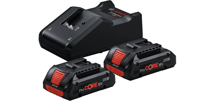 Amazon: Set Batteries Bosch Professional - 2 Batteries ProCore18V 4 Ah & Chargeur Rapide GAL 18V-40 à 119,99