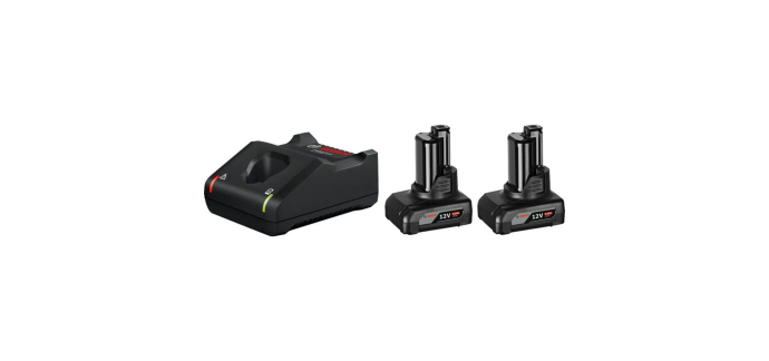 Amazon: Kit chargeur rapide Bosch Professional GAL 12V-40 + 2 batteries GBA 6,0Ah à 113,99€