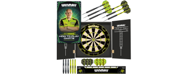 Amazon: Set de fléchettes Winmau Michael Van Gerwen - cible, armoire, 6 fléchettes à 57,56€