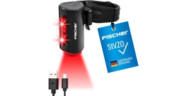 Amazon: Feu Arrière à Batterie Fischer LED - pour Vélo, Éclairage au Sol à 360°, IP44 à 10,80€