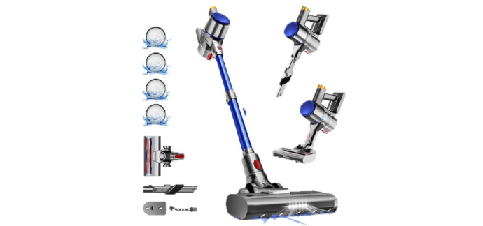 JoyBuy: Aspirateur sans fil Daynee - 45000 Pa, 50 min, 1,6 L, 4 filtres HEPA à 72,99€ (au lieu de 339,99€)