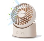 JoyBuy: Luxaid Mini ventilateur de bureau - oscillation 60°, 3 vitesses, batterie 1800 mAh à 7,9€
