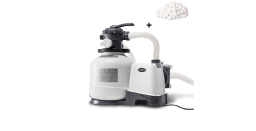 Cdiscount: Filtre à sable Intex SX2800 8m3/h pour piscine jusqu'à 56m³ + 2 sachets de balles filtrantes à 197,6