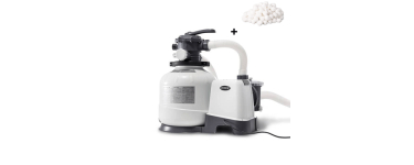 Cdiscount: Filtre à sable Intex SX2800 8m3/h pour piscine jusqu'à 56m³ + 2 sachets de balles filtrantes à 197,6