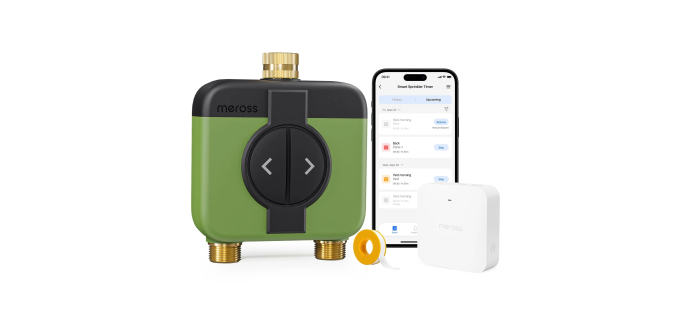 Amazon: Programmateur Arrosage WiFi 2 Voies MST200 Meross - Contrôle Distance, Suivi Conso, Compatible Apple