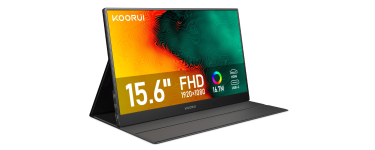 Amazon: Ecran Portable 15.6" Koorui - IPS 1920×1080, FHD, HDMI, USB-C à 59,99€ (au lieu de 84,37€)