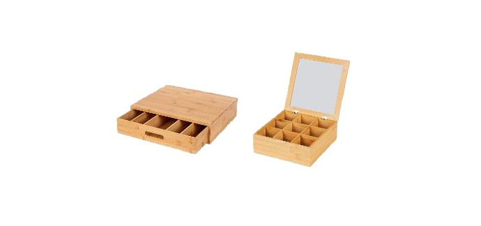 LIDL: WENKO Boîte à café ou à thé en bambou - 5 ou 9 compartiments à 12,99€ (au lieu de 37,99€)