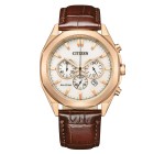 Amazon: Montre chronographe Citizen Eco-Drive CA4593-15A, 41 mm, bracelet cuir à 185,27€ (au lieu de 215€)