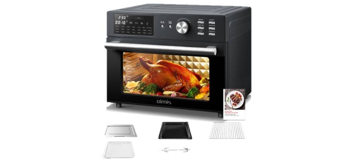 JoyBuy: OIMIS Four friteuse à air chaud 30 L - 21 programmes, rôtissoire, déshydrateur à 129,99€