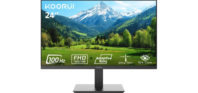 Amazon: Ecran PC 24" Koorui E2412F - FHD, 100 Hz, VESA à 69,99€ (au lieu de 107,55€)