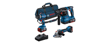 Amazon: Kit Bosch Professional 18V - Perceuse GSB 18V-45, perforateur GBH 18V-22, meuleuse GWS 18V-8, 3 batt