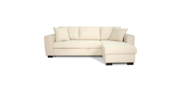 Cdiscount: Canapé d'angle convertible réversible 4 places HAMILTON - Velours beige, 245x150x86 cm à 599,99€