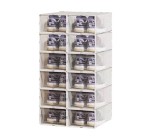 JoyBuy: Vilscijon Lot de 12 boîtes de rangement magnétiques pour chaussures - Blanc à 16,98€