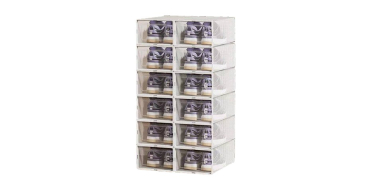 JoyBuy: Vilscijon Lot de 12 boîtes de rangement magnétiques pour chaussures - Blanc à 16,98€