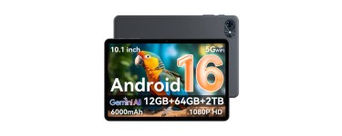 JoyBuy: TABWEE T80 Tablette Android 16 - 10,5 pouces, 12 Go RAM, 64 Go, 6000 mAh à 75,99€
