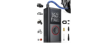 Amazon: Gonfleur pneus voiture sans fil Powools - 150 PSI, compact 8,9x4,8x13,8cm à 21,99€
