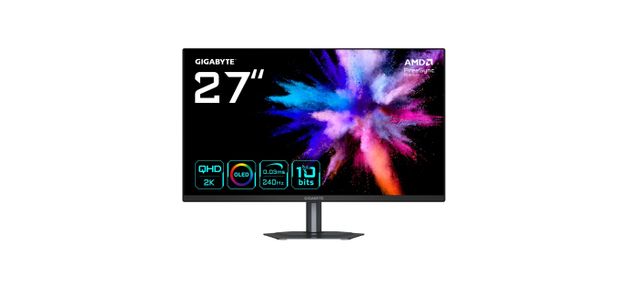 Amazon: Moniteur Gaming 27" Gigabyte GO27Q24 - OLED 2K QHD, 240Hz à 299€ (au lieu de 385€)