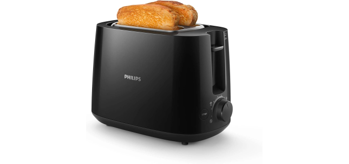 Amazon: Grille-Pain Philips HD2581/00 - 2 Fentes, 8 Réglages, Noir, 830W à 18,99€