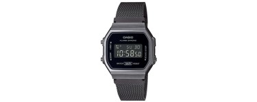 Amazon: Montre Casio A168WEMB-1BEF - Quartz, 37mm, cadran noir digital, bracelet acier noir à 48,93€