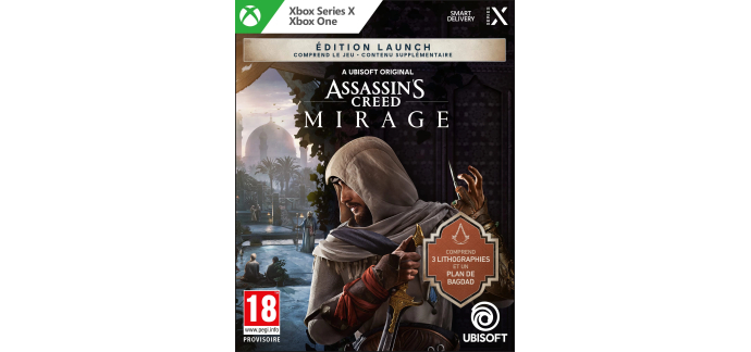 Amazon: Assassin's Creed Mirage Launch Edition - Xbox One & Series X à 19,99€ (au lieu de 27,37€)