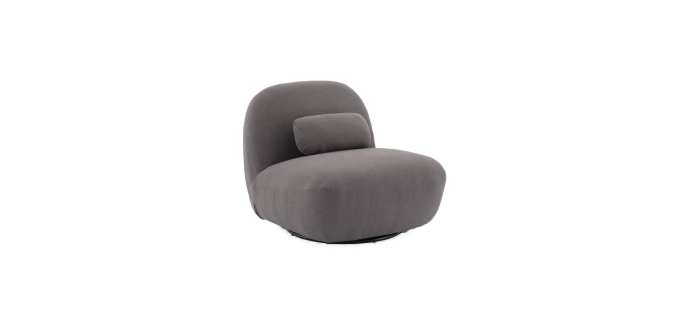Sweeek: Fauteuil pivotant bouclette texturée gris souris à 99,80€ (au lieu de 199,99€)