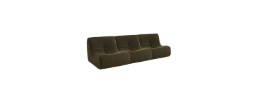 Sweeek: 3 fauteuils chauffeuses bouclette texturée kaki à 509,99€ (au lieu de 849,99€)