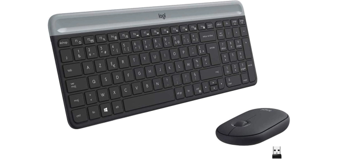 Amazon: Ensemble Clavier Souris Sans fil Logitech MK470 Slim - Silencieux AZERTY Noir à 18,99€
