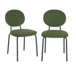 Sweeek: Lot de 2 chaises vintage métal et tissu kaki à 29,99€ (au lieu de 59,99€)