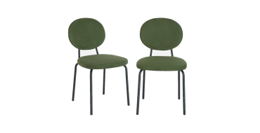 Sweeek: Lot de 2 chaises vintage métal et tissu kaki à 29,99€ (au lieu de 59,99€)