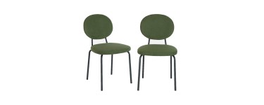 Sweeek: Lot de 2 chaises vintage métal et tissu kaki à 29,99€ (au lieu de 59,99€)