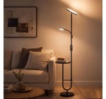 Amazon: Lampadaire LED avec table LuminexDesigns - 36W + 7W dimmable, tête orientable, 2700K-6500K à 39,42€