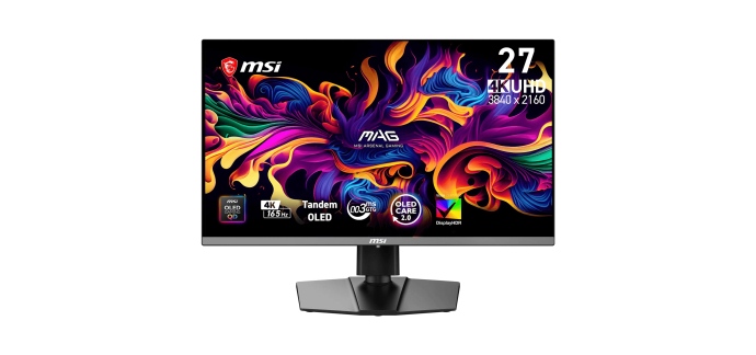 Amazon: Ecran PC 27" MSI Mag 272UP - QD-OLED E16, 4K UHD, 165Hz, 0.03ms à 499,99€