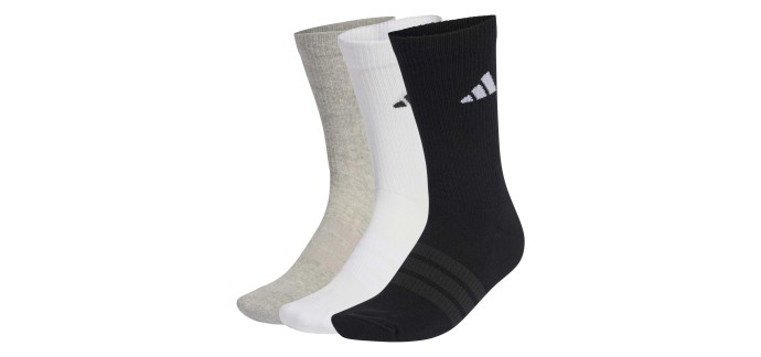 Amazon: Lot de 3 paires de Chaussettes Adidas Sportswear - Tailles 40 à 48 à 8,79€ (au lieu de 11,32€)