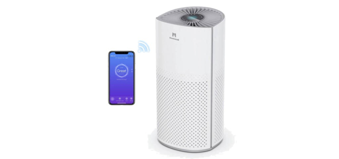 JoyBuy: Purificateur d'air Homintell - CADR 200 m³/h, Wi-Fi, HEPA H13, UV, 30 dB à 43,10€