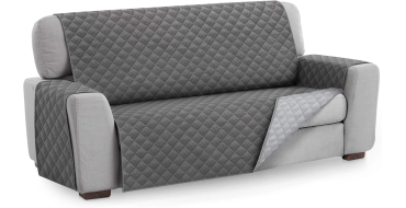 Amazon: Housse de Canapé Malu Textilhome - 3 Places, 160cm, Réversible, Matelassée, Gris à 17,31€