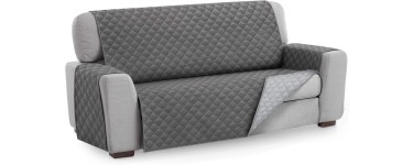 Amazon: Housse de Canapé Malu Textilhome - 3 Places, 160cm, Réversible, Matelassée, Gris à 17,31€