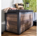 Castorama: Coffre de jardin Keter Walnut Signature - Résine effet bois noyer 380 L, 122,9 x 70,9 x 62,1 cm à 11