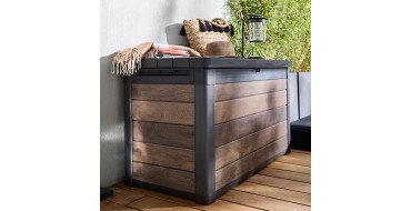 Castorama: Coffre de jardin Keter Walnut Signature - Résine effet bois noyer 380 L, 122,9 x 70,9 x 62,1 cm à 11