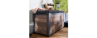 Castorama: Coffre de jardin Keter Walnut Signature - Résine effet bois noyer 380 L, 122,9 x 70,9 x 62,1 cm à 11