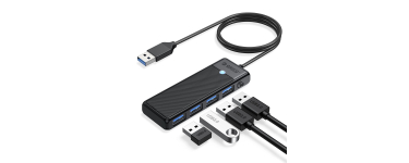 Amazon: Hub USB 3.0 Orico - 4 ports USB, câble 100cm à 5,99€