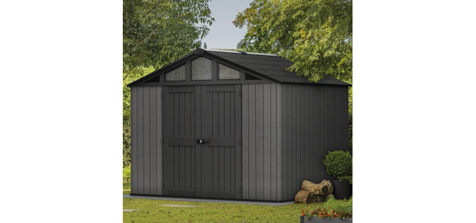 Castorama: Abri de jardin Keter Stronghold en résine - 7,41m² à 999,9€ (au lieu de 1399,9€)