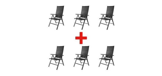 LIDL: LIVARNO HOME Lot de 6 chaises hautes TORONTO - aluminium, dossier réglable à 274,99€