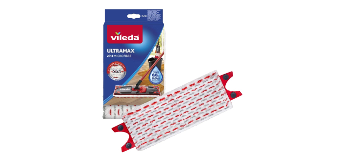 Amazon: Recharge Vileda Ultra max 2en1 Microfibre, Blanc et Rouge à 6,99€ (au lieu de 8,23€)