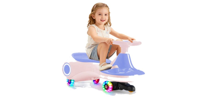 JoyBuy: Neuleb Voiture électrique zigzagante pour enfants - Batterie 12V, Bluetooth, 3 en 1 - trottinette à