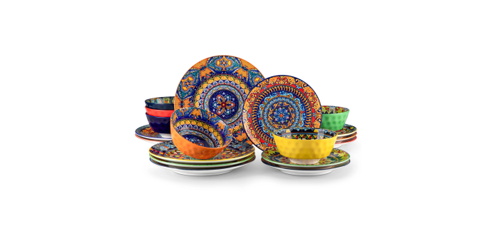 Amazon: Service de table en porcelaine Vancasso KRVI - 18 pièces, 6 personnes à 77,61€ (au lieu de 112,39€)