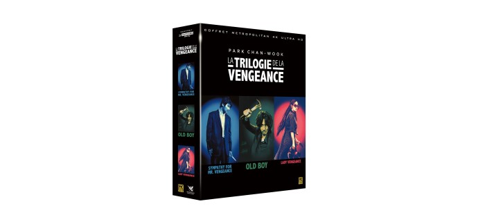 Amazon: Coffret La Trilogie de la Vengeance - HKVidéo 4K Ultra HD + Blu-ray bonus à 49,99€