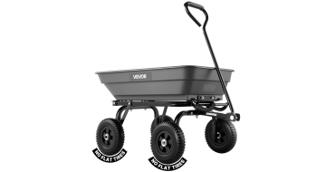 Amazon: Chariot de jardin VEVOR basculant - 181 kg, benne PP, 4 roues pivotantes à 65,60€
