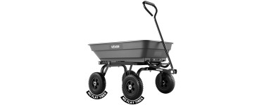 Amazon: Chariot de jardin VEVOR basculant - 181 kg, benne PP, 4 roues pivotantes à 65,60€