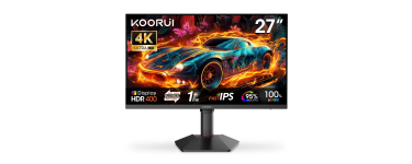 Amazon: Ecran PC 27" KOORUI G2741L - Dual Mode 4K 160Hz / FHD 320Hz, Fast IPS 1ms HDR 400 à 269,99€